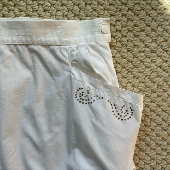 French vintage white cotton skirt with pockets - Picture 3 of 15